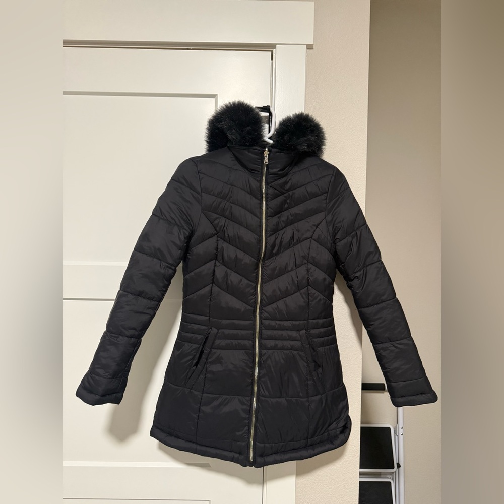 YMI collection Black Puffer Jacket size small reversible jacket